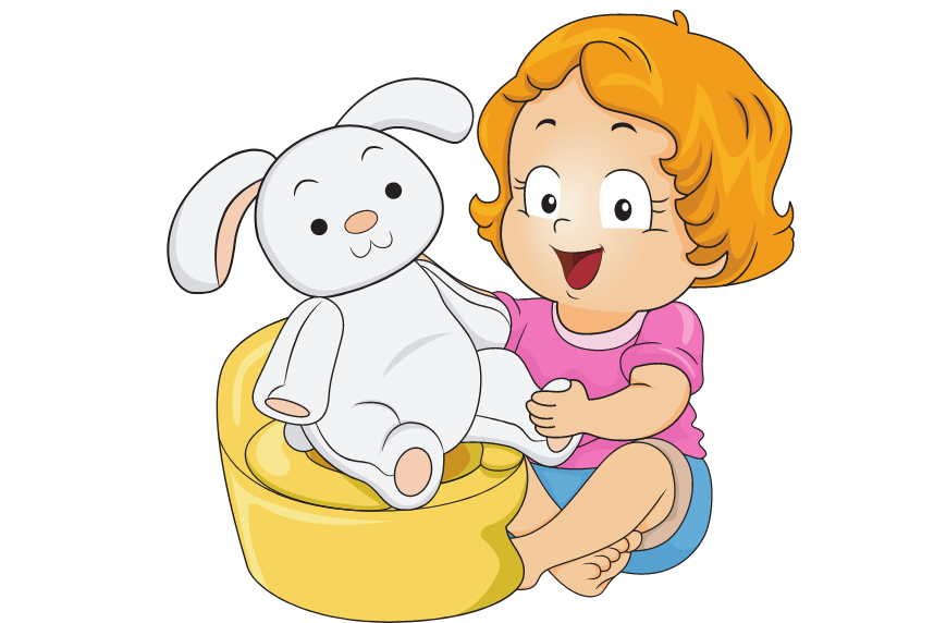bunny toy on potty