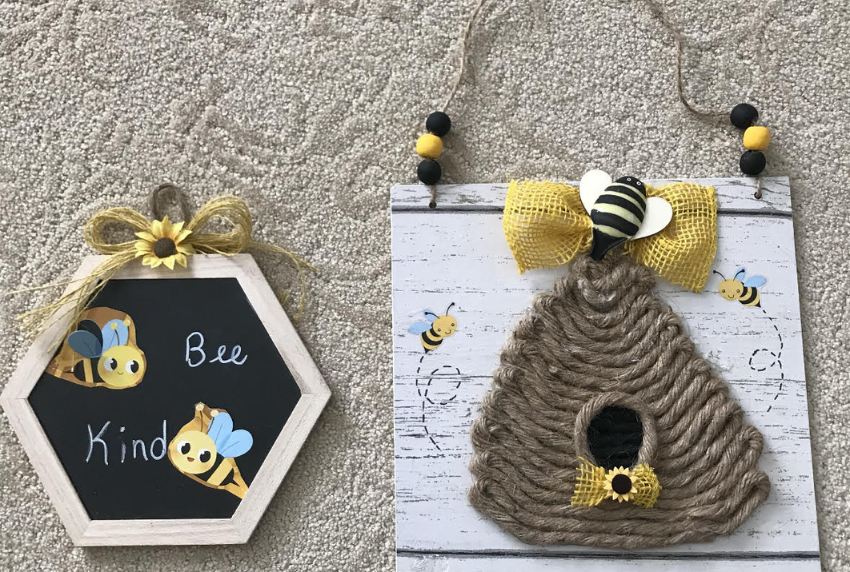 Bee hive craft and board.