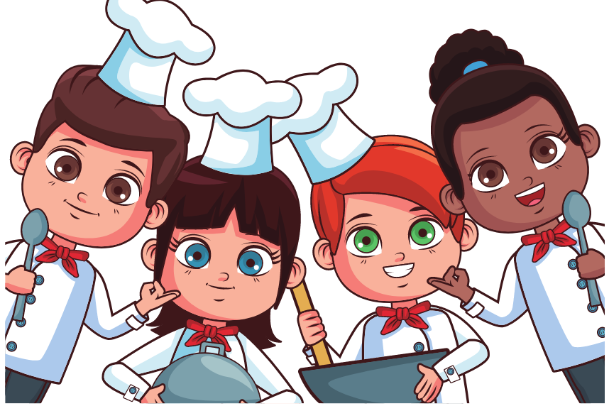 kids dressed as chefs