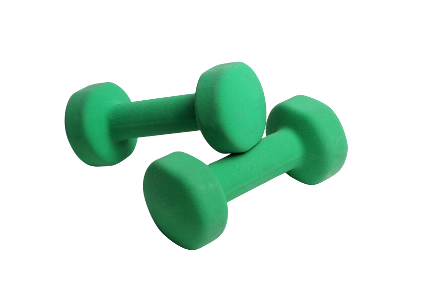 Green small hand weights.