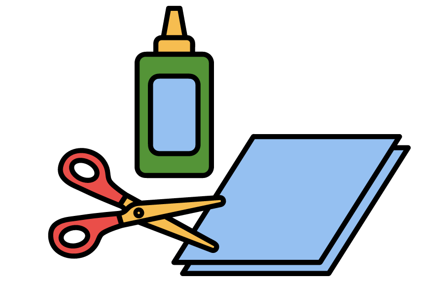 Glue, scissors, and paper
