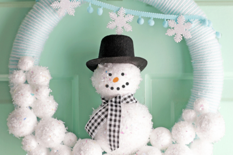 Snowman in Wreath