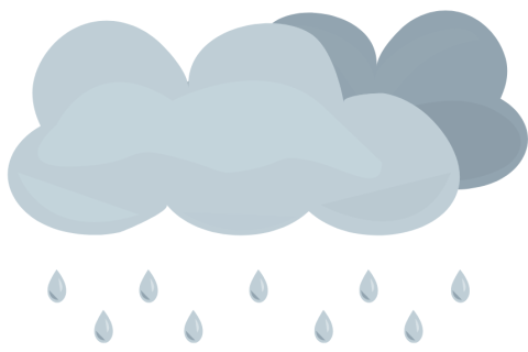 Cartoon cloud with rain