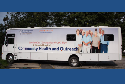 Side view of Community Health Bus.