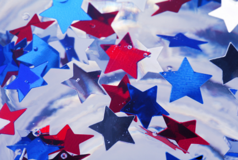 Red, white and blue stars.