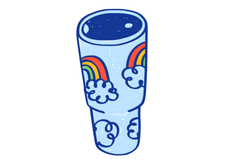 tumbler with rainbows