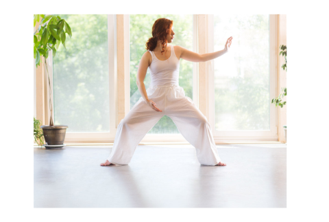 Woman with her arm outstretched