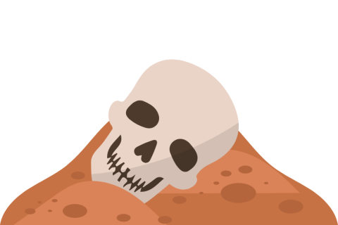 skull in dirt