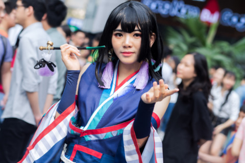 person in manga cosplay