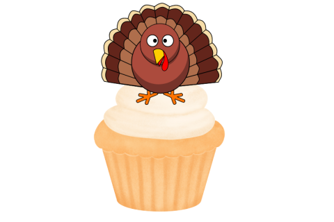 A turkey on a cupcake