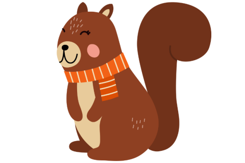 Squirrel wearing a scarf