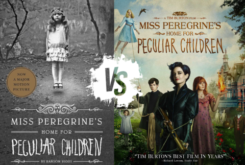 Book and DVD cover for Miss Peregrine's Home for Peculiar Children. 