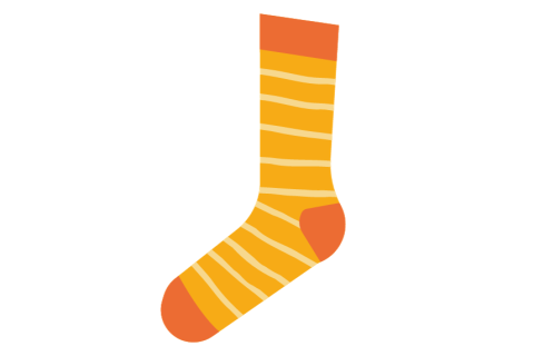 Orange striped sock