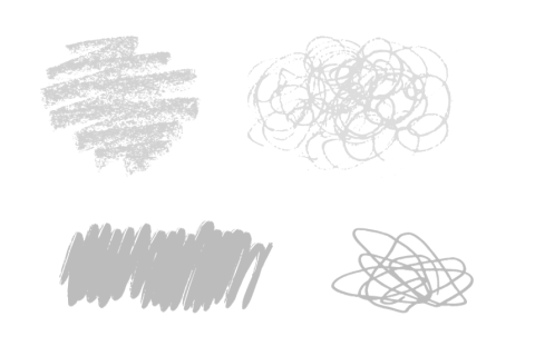 Four different types of scribbles