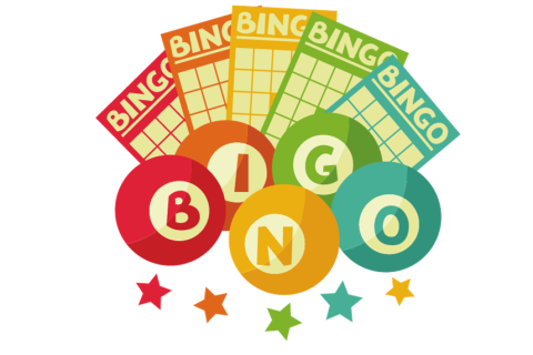 Bingo cards with Bingo balls spelling Bingo
