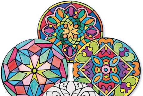 Bunch of colored mandalas. 