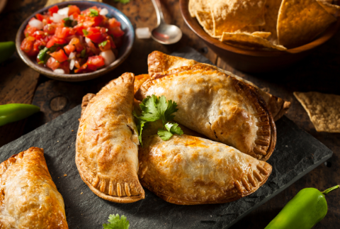 Top view of empanadas. 