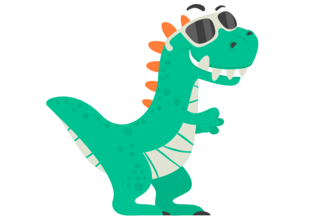 Dinosaur wearing sunglasses