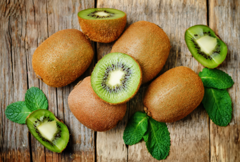 Top view of bunch of kiwi. 