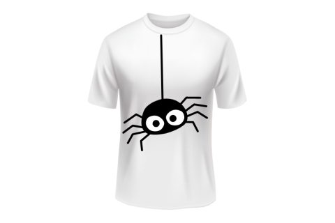 White t shirt with a spider