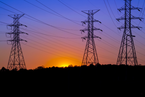 Sunset and powerlines. 