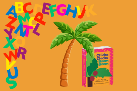 Chicka Chicka Boom Boom book with palm tree and the alphabet