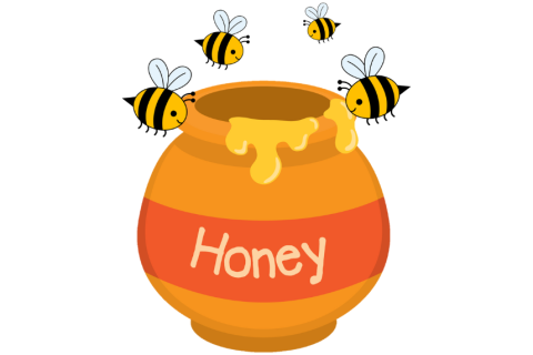 Honey pot with bees