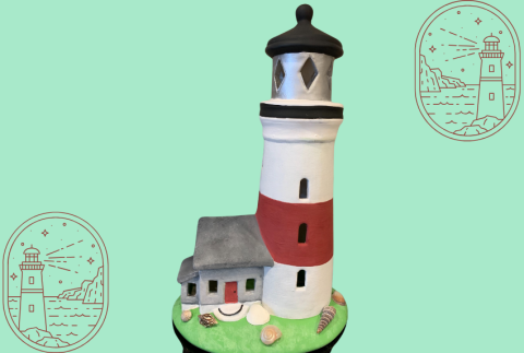 Ceramic lighthouse craft. 