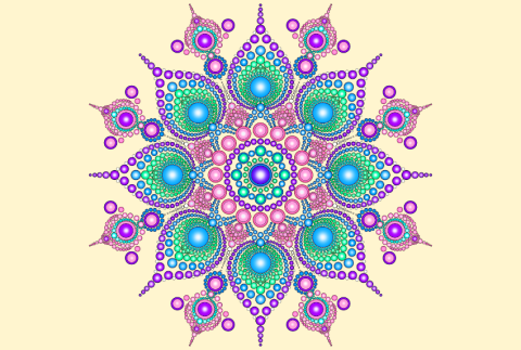 Dot art in shape of mandala. 