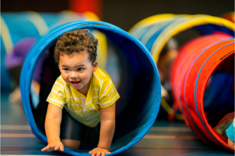 Child going through tube