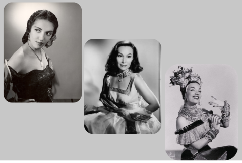 Pictures of Carmen Miranda, Katy Jurado and Dolores Del Rio. 