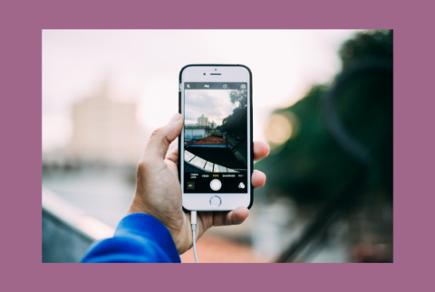 Smartphone taking a photo. 