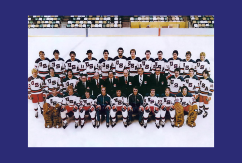 Miracle on ice hockey team photo. 