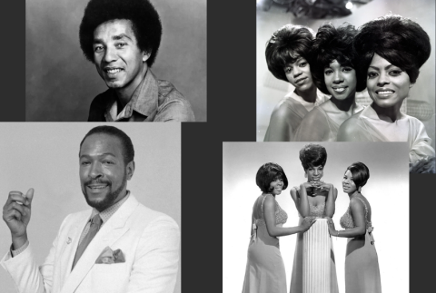 Photos of Motown artists. 