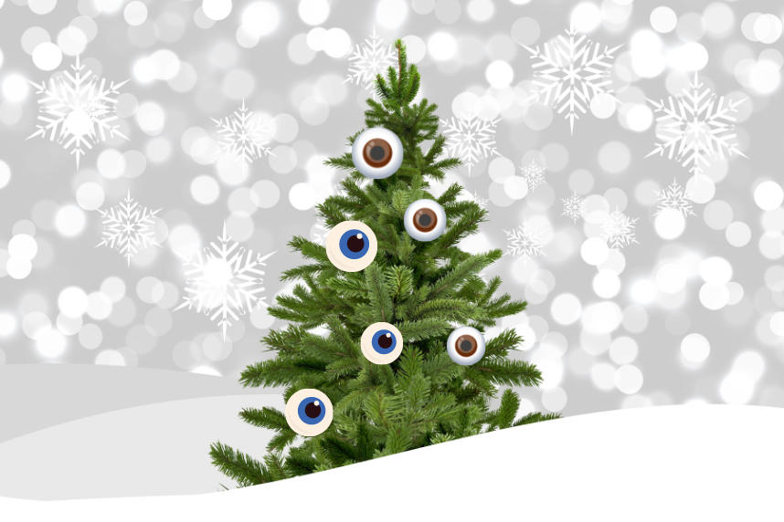 Christmas tree with eyeballs