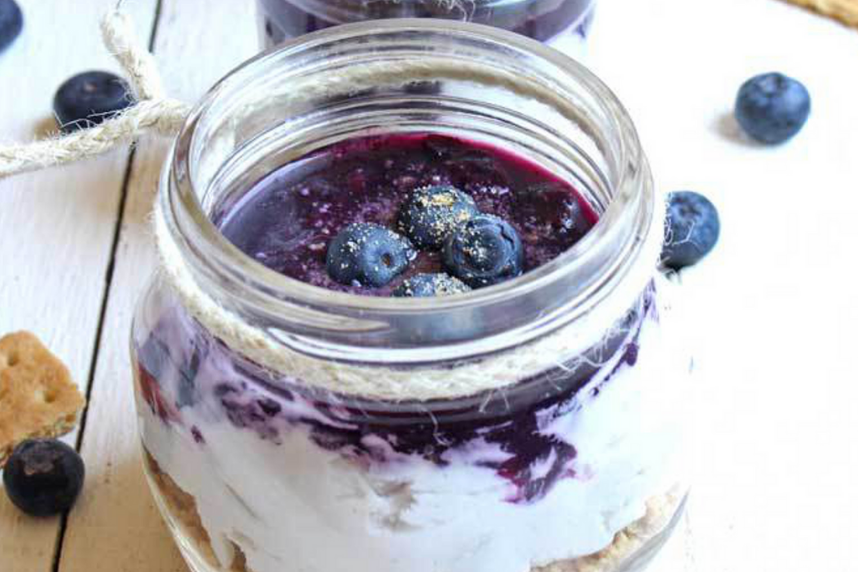 Blueberry Cheesecake in a Jar