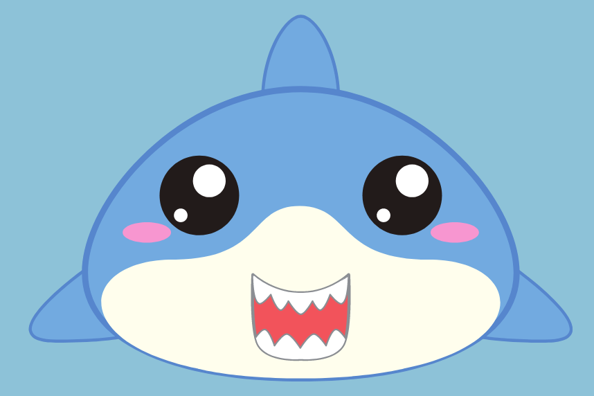 A cute blue shark swimming towards you.