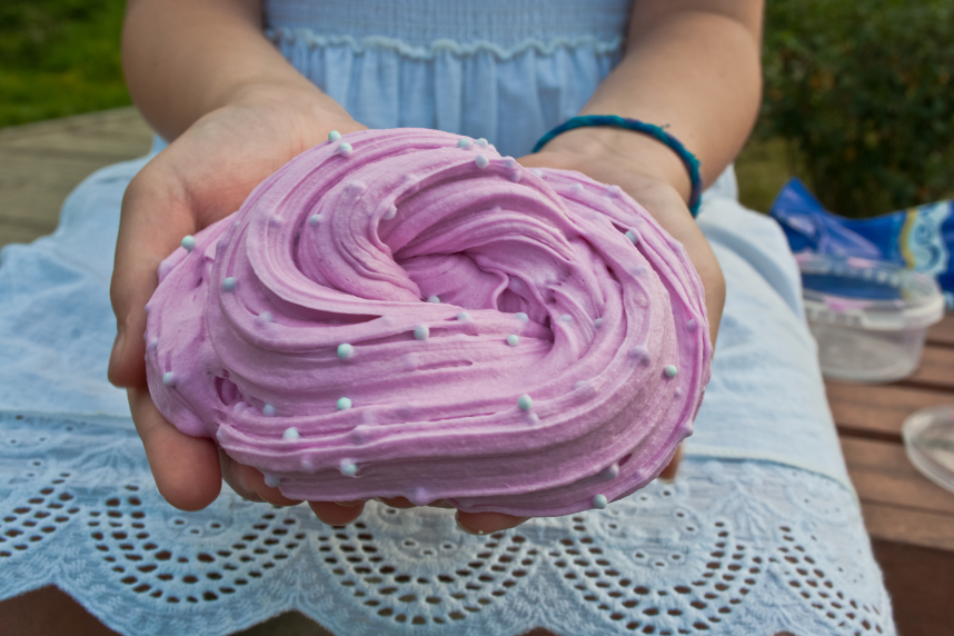 Picture of child holding slime