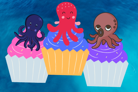 Squids on Cupcakes