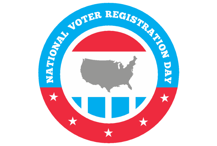 National voter registration day logo.