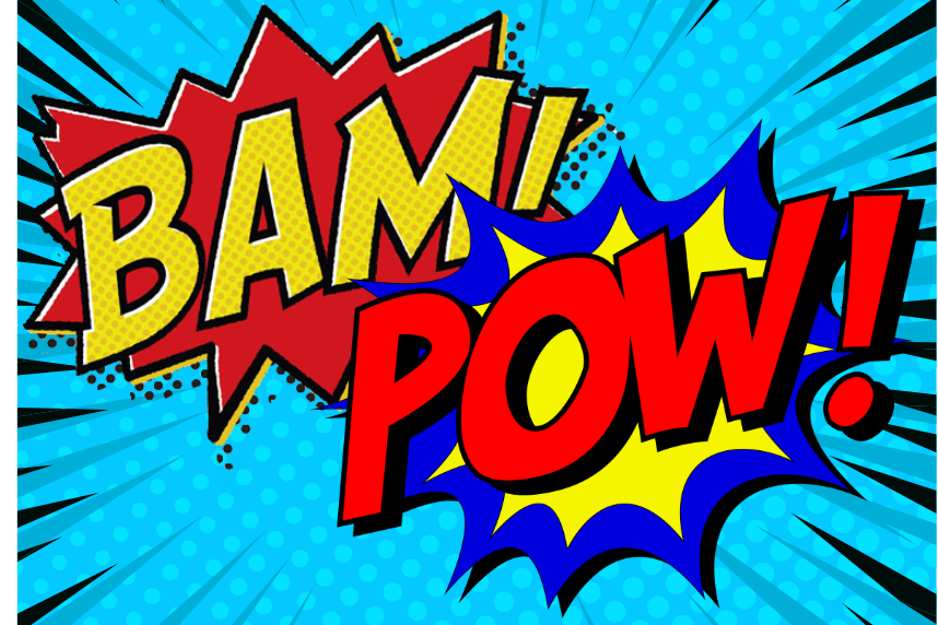 bam pow comic words