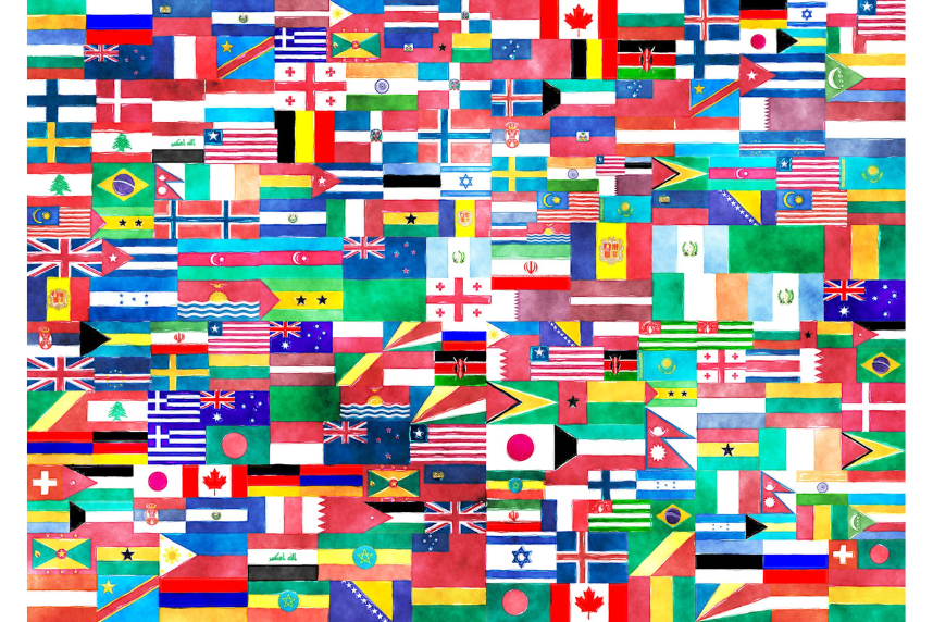 collage of flags