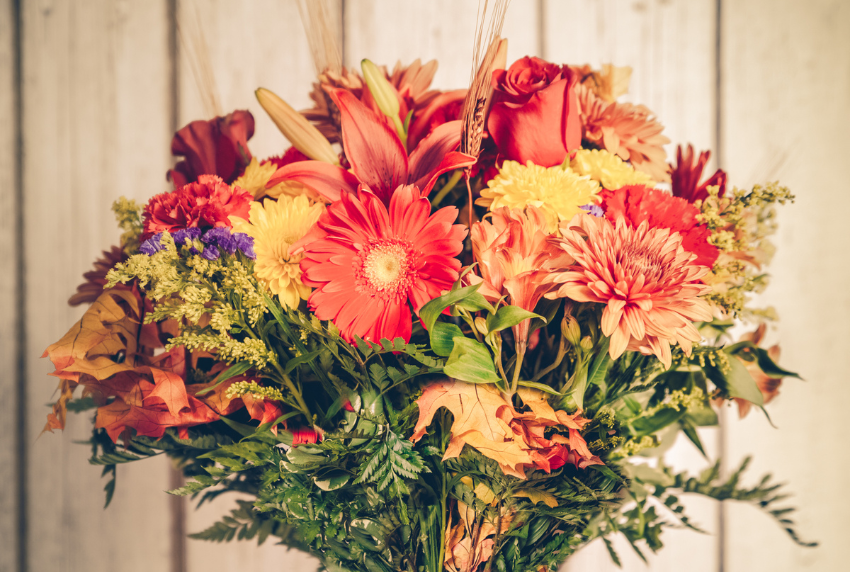 Fall floral bouquet. 