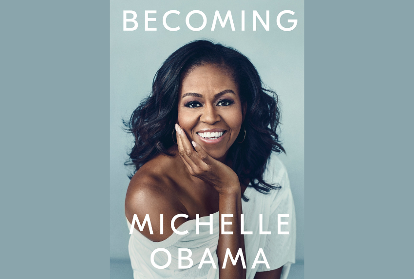 Book cover for Becoming.