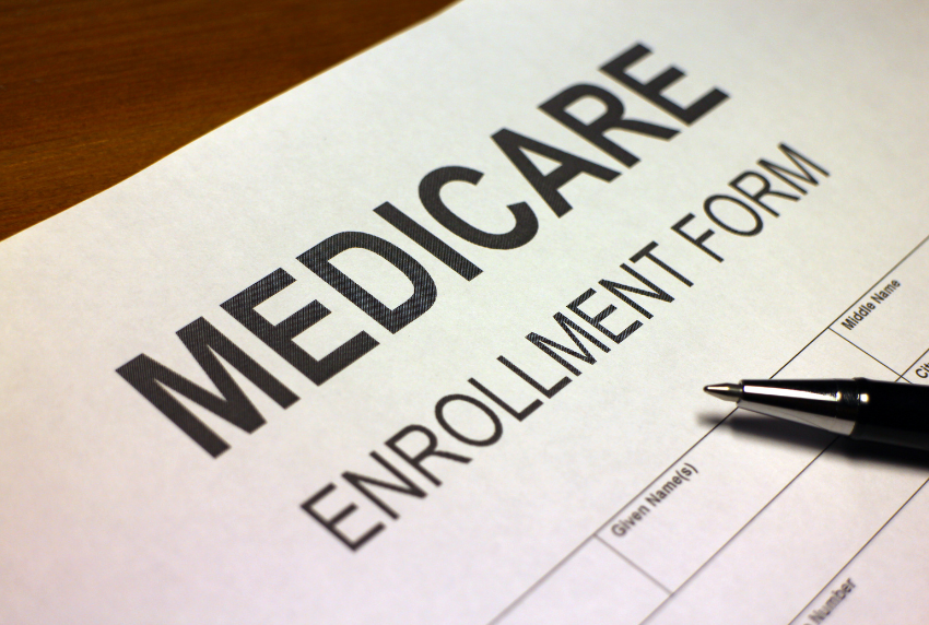 Words Medicare enrollment form.