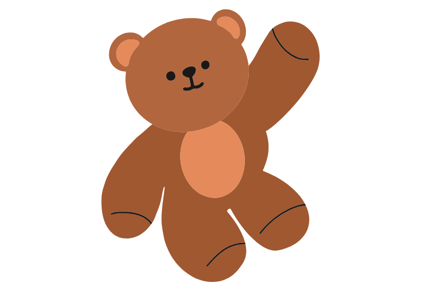 Teddy bear waving