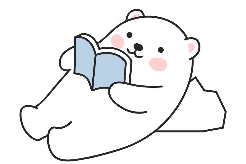 Polar bear reading