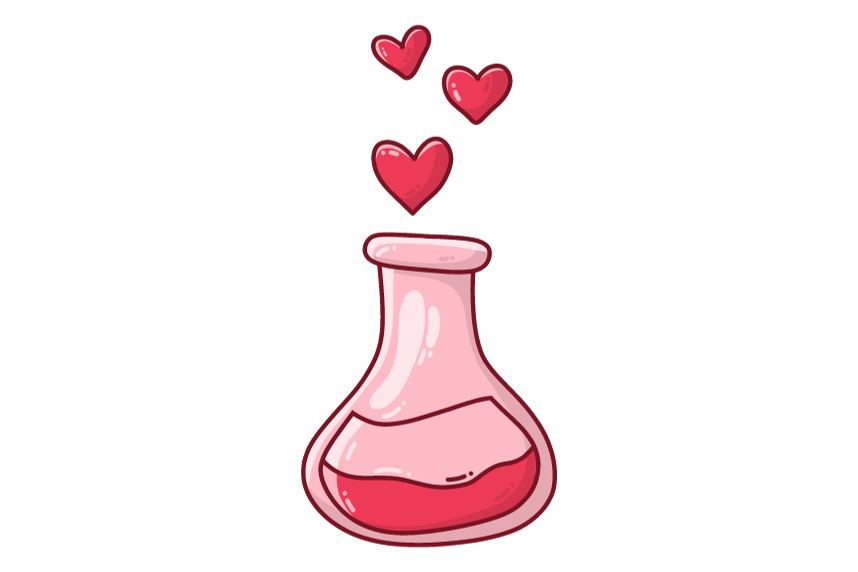 Beaker with hearts