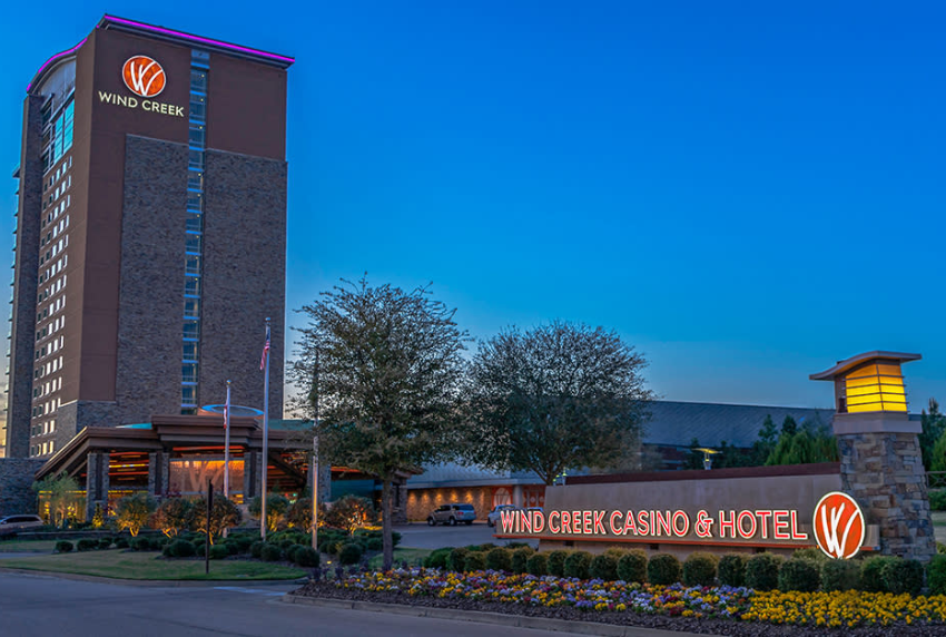 Wind Creek Casino building. 