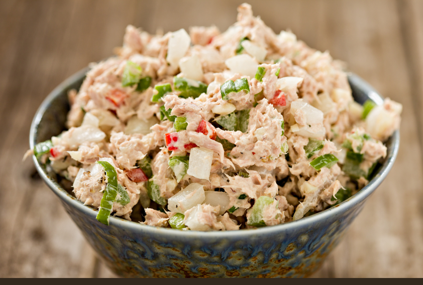 Bowl of tuna salad.